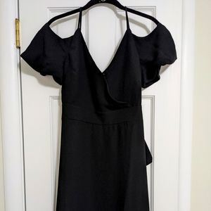 Off Shoulder Faux Wrap Dress